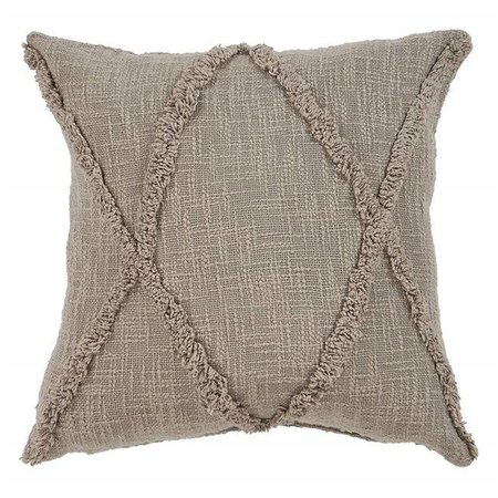 LR RESOURCES LR Resources PILLO07325TAUFFPL Understated Square Throw Pillow - Taupe PILLO07325TAUFFPL